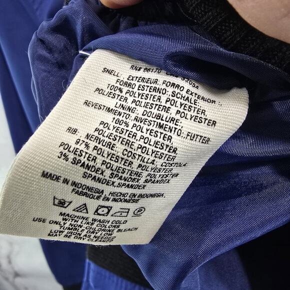 Anthropologie Jacket Women Small Blue Black Bomber Satin Hei Hei Crop Juneworthy - Picture 9 of 10